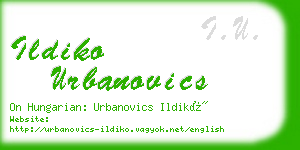 ildiko urbanovics business card